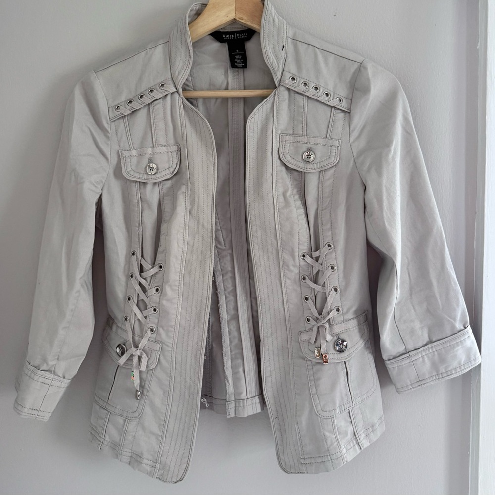 White House Black Market Military-Style Lace-Up Jacket